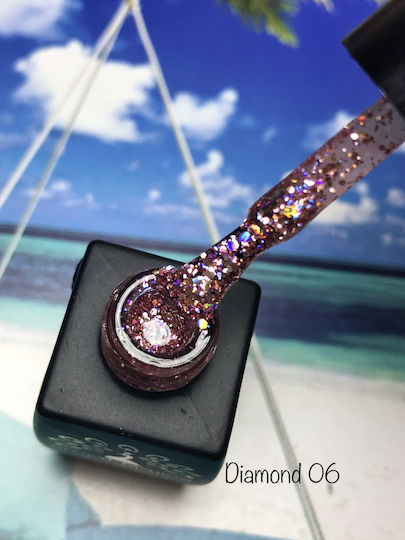 Global Fashion Diamond Ball Semipermanent Lac de Unghii 06 cu Glitter 8ml 1buc