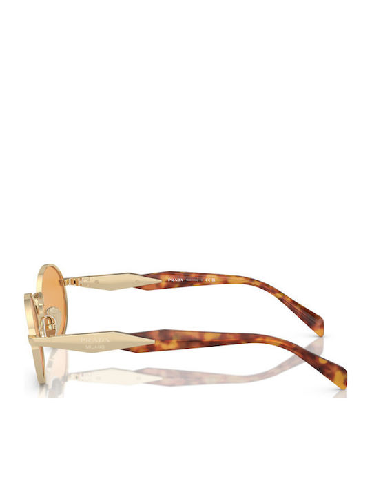 Prada Unisex Sunglasses with Gold Metal Frame and Orange Lens PR65ZS ZVN02Z