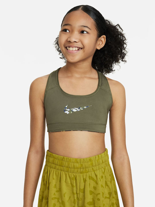 Nike Swoosh Reversible Kids' Bralette Dri-Fit Yellow