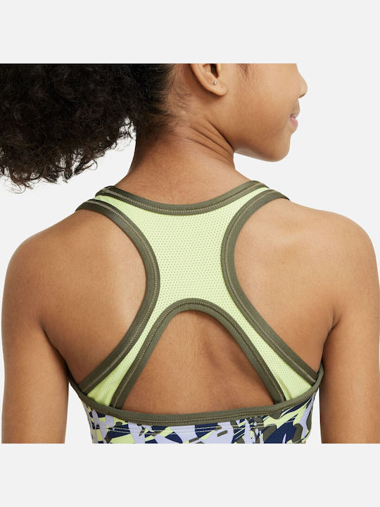 Nike Swoosh Reversible Kids' Bralette Dri-Fit Yellow
