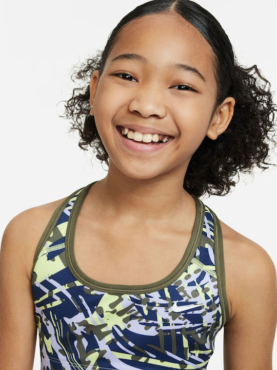 Nike Swoosh Reversible Kids' Bralette Dri-Fit Yellow