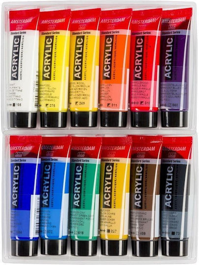 Royal Talens Amsterdam All Acrylics Standard Σετ Ακρυλικά Χρώματα Ζωγραφικής 20ml 12τμχ