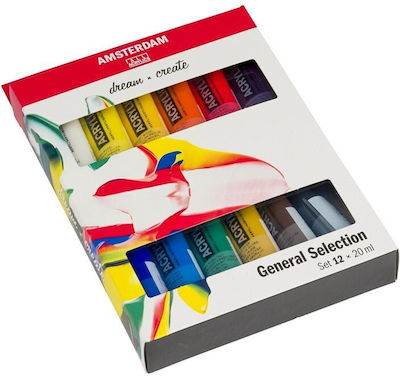 Royal Talens Amsterdam All Acrylics Standard General Selection Acrylic Paint Set in Mehrfarbig color 20ml 12Stück 17820412