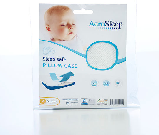 Aerosleep Βρεφική Μαξιλαροθήκη Λευκή 50x35εκ.