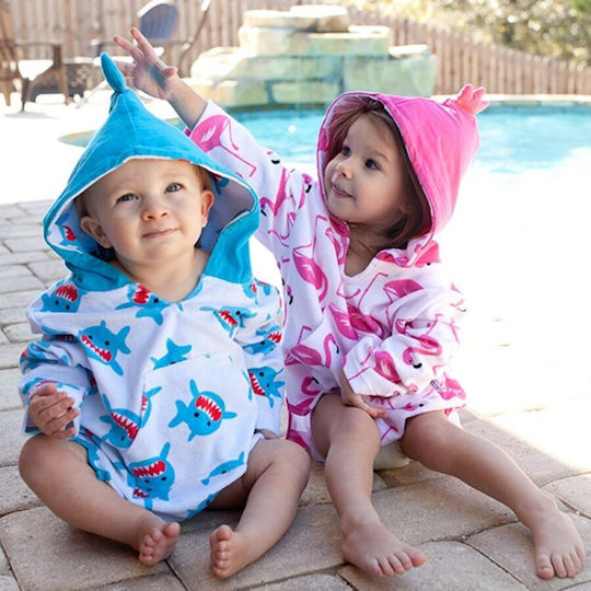 Zoocchini UPF50 Seal Kids Beach Poncho Light Blue 39 x 19.7cm