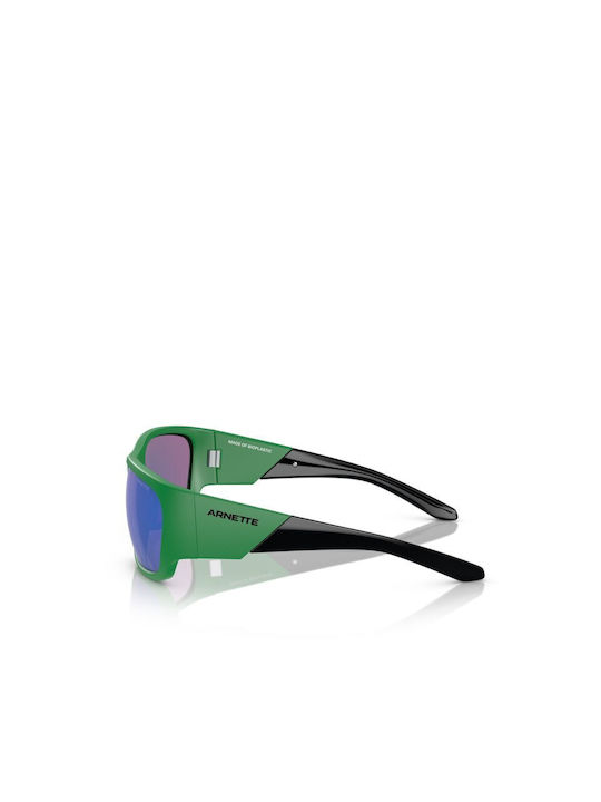 Arnette Men's Sunglasses with Green Plastic Frame and Green Mirror Lens AN4324 2878