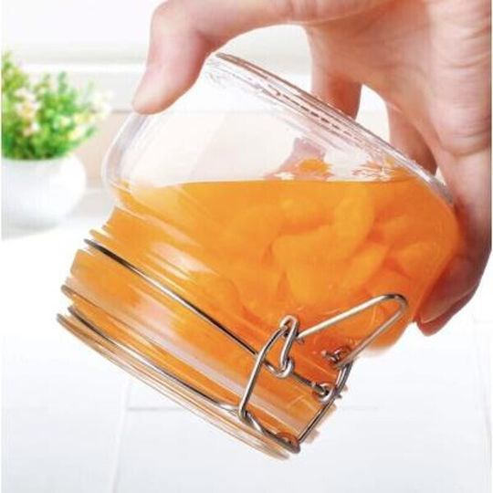 Viosarp General Use Vase with Airtight Lid Glass Transparent 500ml 1 Piece