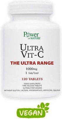 Power Of Nature The Ultra Range Ultra Vit-C Vitamin für Stärkung des Immunsystems, die Haut & Antioxidative Wirkung 1000mg 120 Registerkarten