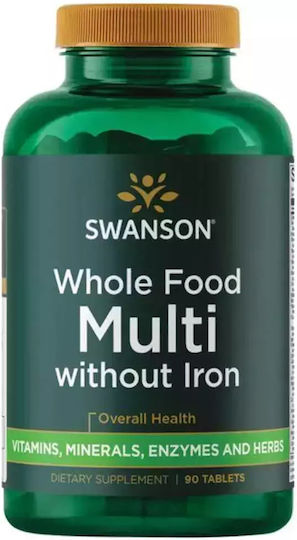 Swanson Whole Food Formula Multi Vitamin & Mineral Multivitamin for Energy & Immune System Boost 90 Tablets