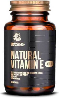 Grassberg Natural Vitamin E Vitamin für die Haut & Antioxidative Wirkung 400iu 60 Mützen