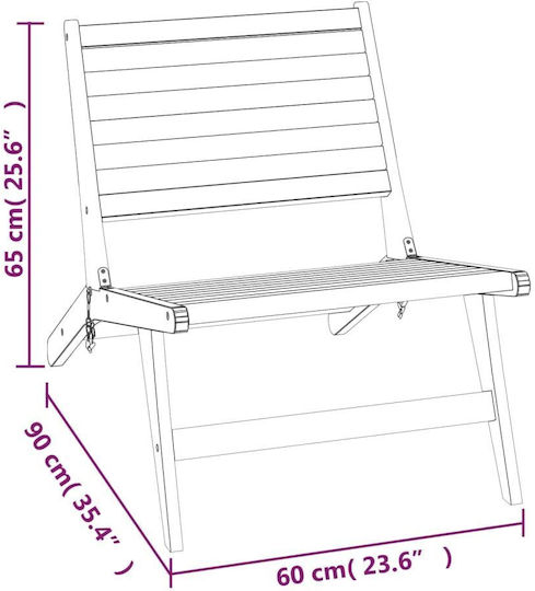 Outdoor-Sessel Hölzernes Braun 60x90x65εκ.