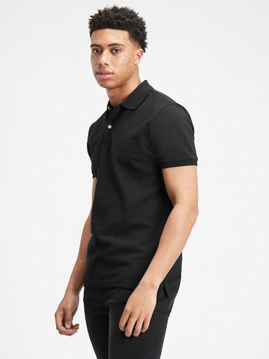 Polo Kurzarmbluse Schwarz