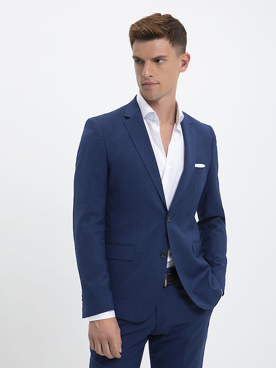 Suit with Micro Pattern Slim Fit in Blue Donini Blue