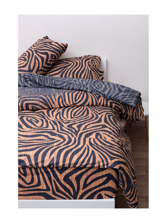 Anna Riska Duvet Cover Set Cotton Single with Pillowcase 160x240 Premium 5007 Charcoal