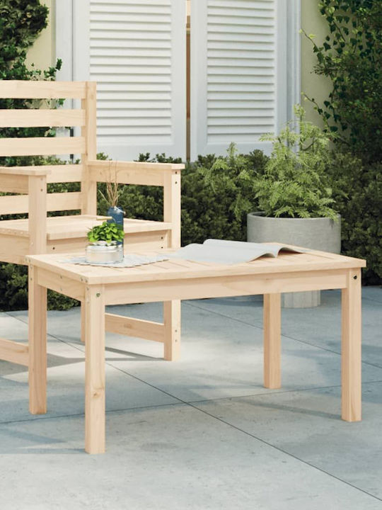 Sitting Room Outdoor Wood Table Natural 82.5x50.5x45cm