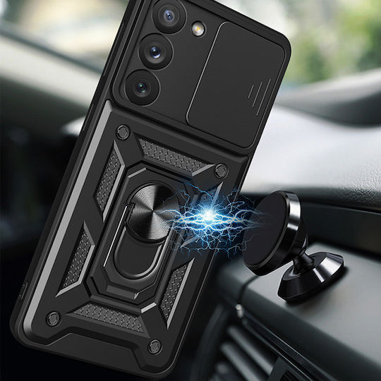 Techsuit CamShield Series Umschlag Rückseite Kunststoff / Silikon Schwarz (Galaxy S22 5G)