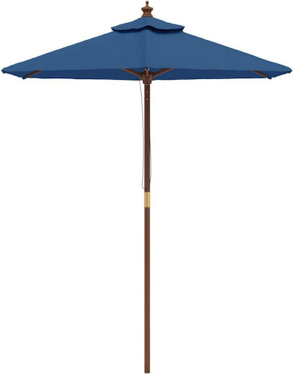 Runder Holz-Garten- und Terrassen-Sonnenschirm Blau F1.96xH2.31m