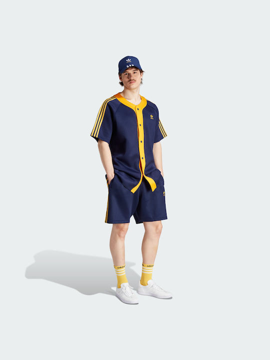 Adicolor Classics+ Tricou pentru bărbați cu mâneci scurte cu butoane Albastru marin
