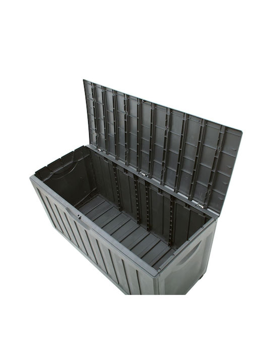 vidaXL Außenlagerbox aus Polypropylen 340Es Schwarz L118xB53xH57cm