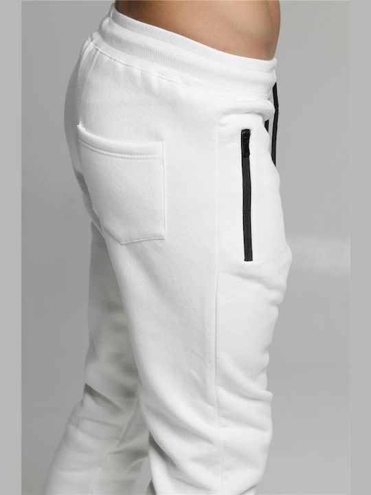 Attitude Men's Sweatpants with Rubber White