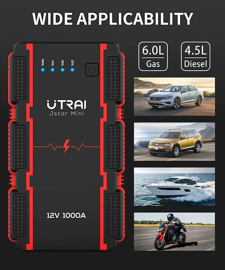 Utrai Portable Car Battery Jump Starter 13000mAh with Φακό / Power Bank / USB 12V