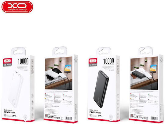 XO PR182 Power Bank 10000mAh with USB-A Port and USB-C Port Black