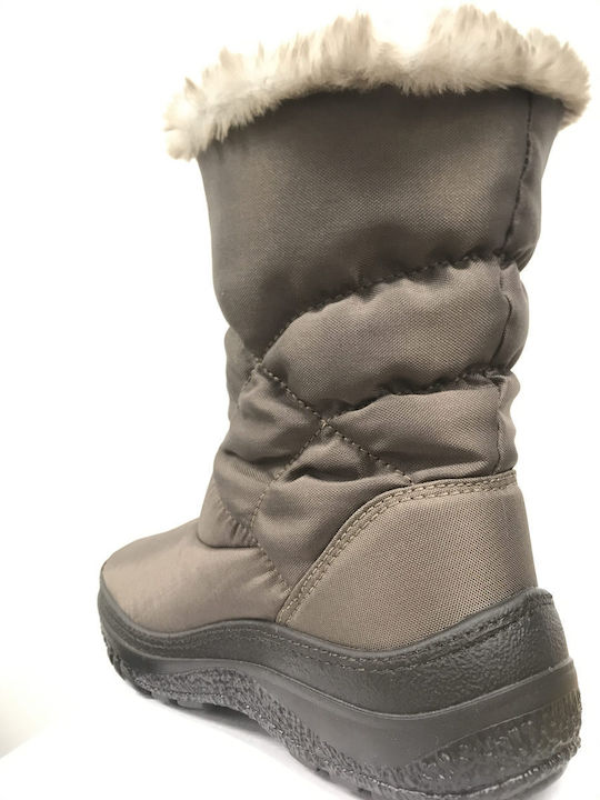 Women's Snow Boots with Fur Brown