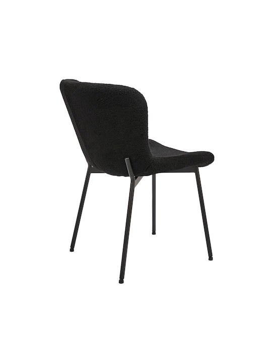 Melina Dining Room Fabric Chair Black 48x59x80cm