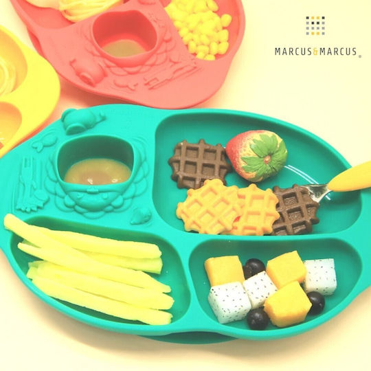 Marcus & Marcus Baby Food Plate Ollie made of Silicone Green