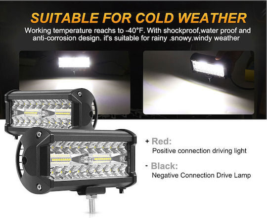 Factory Waterproof Headlights Car in Bar Shape LED 12V 120W 16.5cm with White Lighting 1pcs