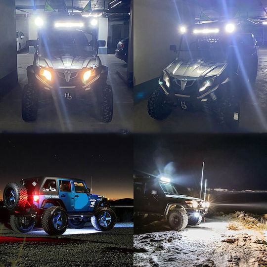 Factory Squareς Waterproof Headlights Car LED 12V 144W 11cm with White Lighting 1pcs