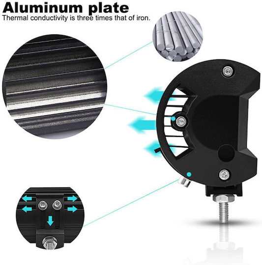 Factory Squareς Waterproof Headlights Car LED 12V 60W 10cm with White Lighting 1pcs