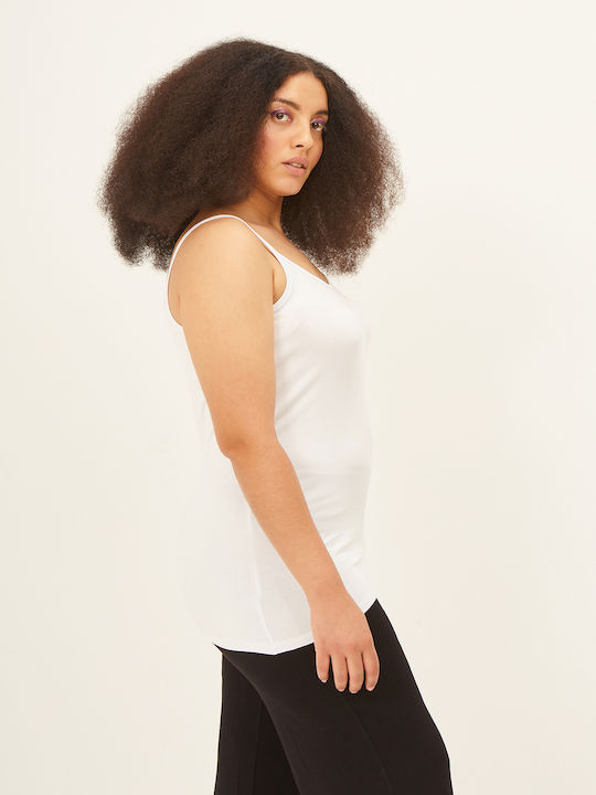 Damen Sommer Bluse mit Trägern Weiß