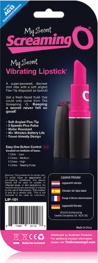 Screaming O Vibrating Lipstick Mini Κλειτοριδικός Δονητής με Απομακρυσμένο Έλεγχο 20cm Pink