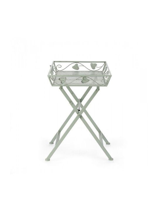 Rechteckiger Beistelltisch Harriet Metall Klappbar Grüne M63xL40xH60cm