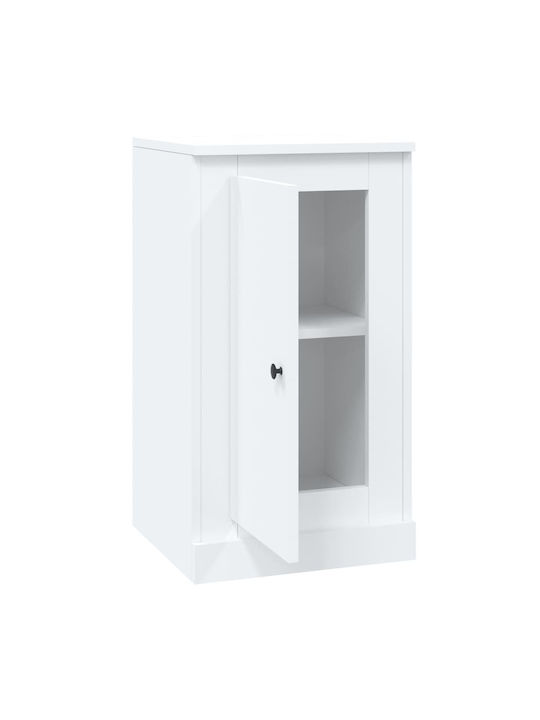 Living Room Display Cabinet Made of Particle Board White 37.5x35.5x67.5cm