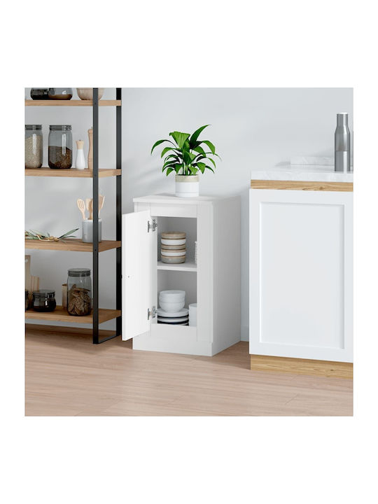 Living Room Display Cabinet Made of Particle Board White 37.5x35.5x67.5cm
