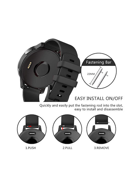 Techsuit Armband Silikon Schwarz (Samsung Galaxy Watch 4, Galaxy Watch Active 1 / 2 (40 mm / 44 mm), Huawei Watch GT / GT 2 / GT 3 (42 mm)) 5949419024762