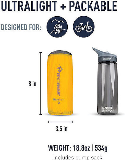 Sea to Summit Ultralight ASC Single Camping Sleeping Mat 198x64cm in Yellow color