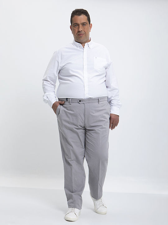 Kaiserhoff PLUS SIZE- Chinos modern fit σε Γκρι Ανοιχτό Kaiserhoff Γκρι Ανοιχτό ΜΟΝΟΧΡΩΜΟ ΒΡΑΔΥΝΟ,ALL DAY,CASUAL,BUSINESS,BLAZER