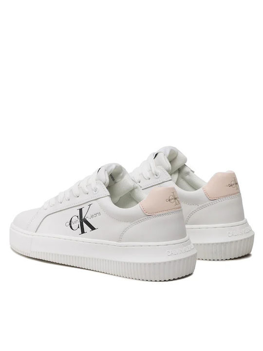 Calvin Klein Cupsole Laceup Mon Lth Chunky Sneakers White