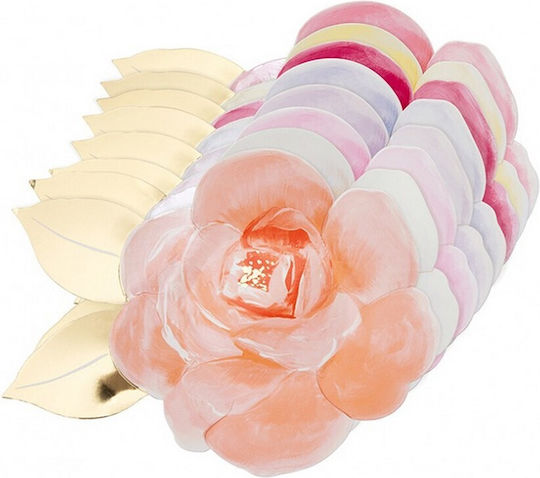 Meri Meri Farfurie Rose Garden pentru Petrecere 8 Bucăți