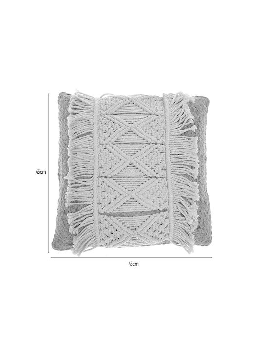 Inart Μαξιλάρι Καναπέ Εκρού / Natural 45x45εκ.