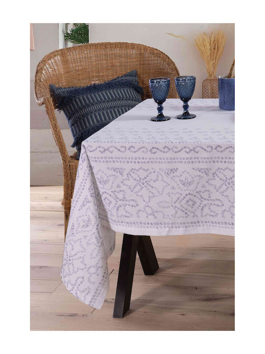 Nef-Nef Homeware Mysterious Cotton & Polyester Tablecloth Blue 140x180cm