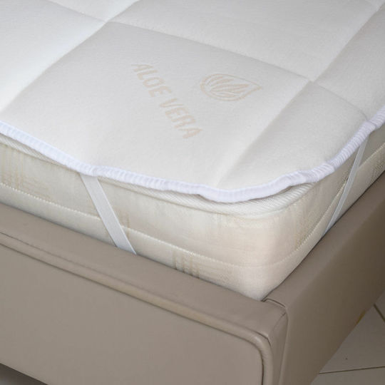 Fiber Mattress Topper Aloe Vera Fiber King Size Polyester Infused with Aloe & Elastic Straps 200x200cm