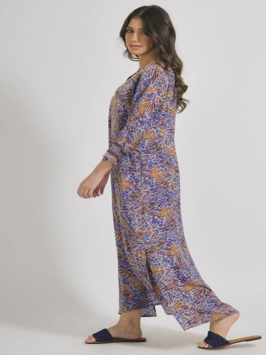 Ble Resort Collection Women's Maxi Caftan Beachwear Blue