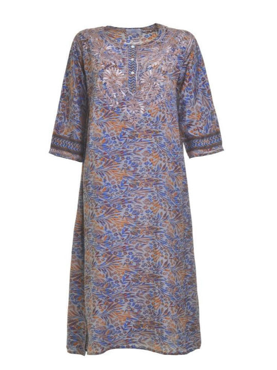 Ble Resort Collection Women's Maxi Caftan Beachwear Blue