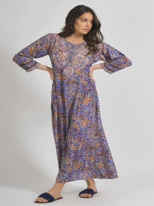 Ble Resort Collection Καφτάνι Παραλίας Μπλε Ble Resort Collection Καφτάνι Παραλίας Μπλε