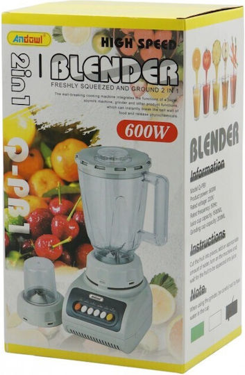 Andowl Μπλέντερ με Πλαστική Κανάτα 1.5 lt 600W Λευκό Q-PB1