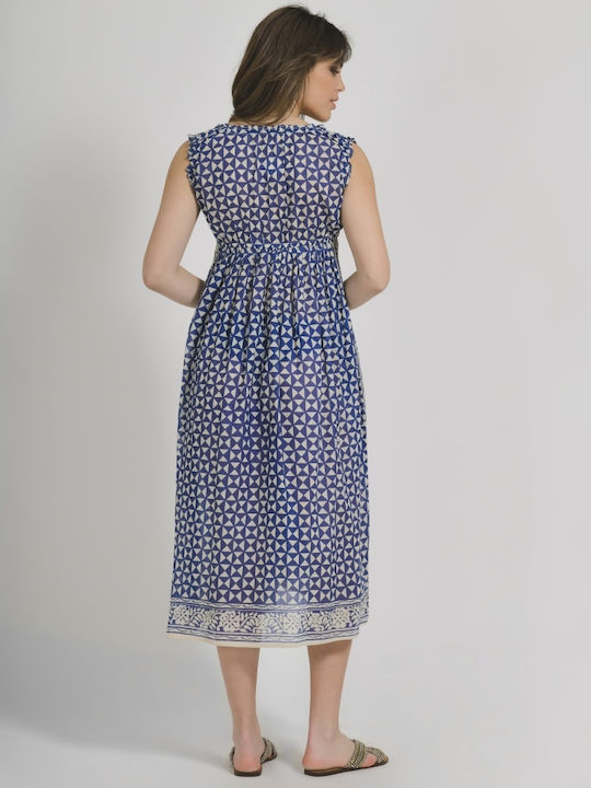 Ble Resort Collection Sommer Midi Kleid Blau